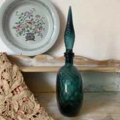 Carafe vintage Empoli en verre avec bouchon , Italy années 70
