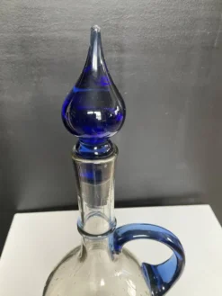 Carafe vintage en pâte de verre soufflé et bullé