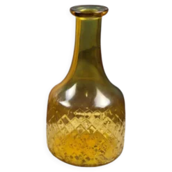 Carafe vintage en verre ambré à décor losangé – Soliflore rétro