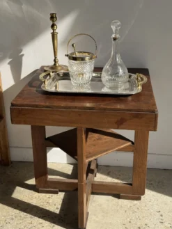 Carafe vintage panse ronde en verre moulé à bouchon de liège H27