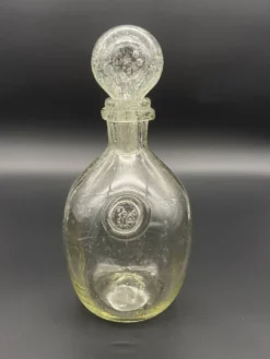 Carafe vintage Verrerie de Biot en verre bullé avec bouchon boule