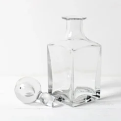 Carafe à whisky en cristal du milieu du siècle : carafe à liqueur en verre italien, années 1960