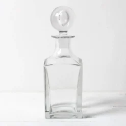 Carafe à whisky en cristal du milieu du siècle : carafe à liqueur en verre italien, années 1960