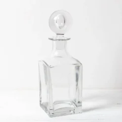 Carafe à whisky en cristal du milieu du siècle : carafe à liqueur en verre italien, années 1960