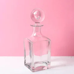 Carafe à whisky en cristal du milieu du siècle : carafe à liqueur en verre italien, années 1960