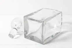 Carafe à whisky en cristal du milieu du siècle : carafe à liqueur en verre italien, années 1960