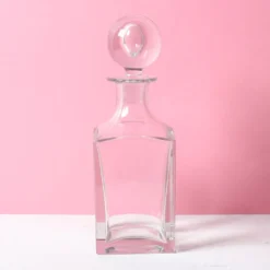 Carafe à whisky en cristal du milieu du siècle : carafe à liqueur en verre italien, années 1960