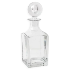 Carafe à whisky en cristal du milieu du siècle : carafe à liqueur en verre italien, années 1960