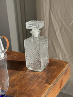 Carafe à whisky vintage en verre à pointes de diamant H23 L9