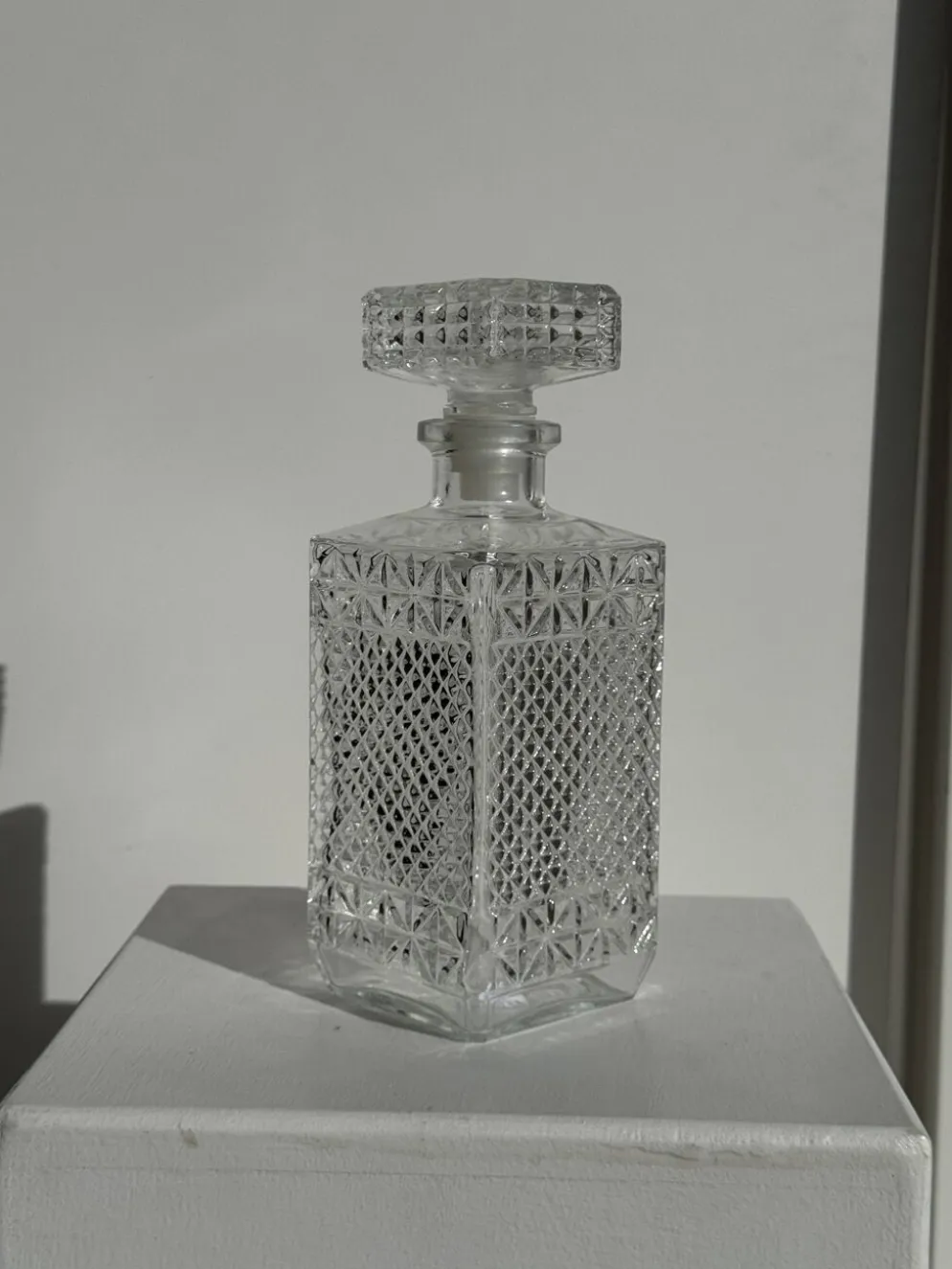 Carafe à whisky vintage en verre à pointes de diamant H23 L9