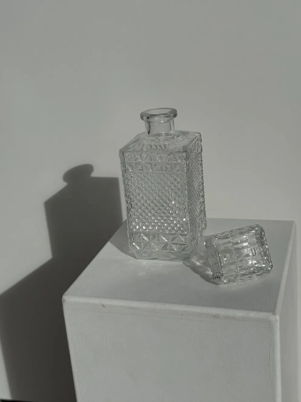 Carafe à whisky vintage en verre à pointes de diamant H23 L9