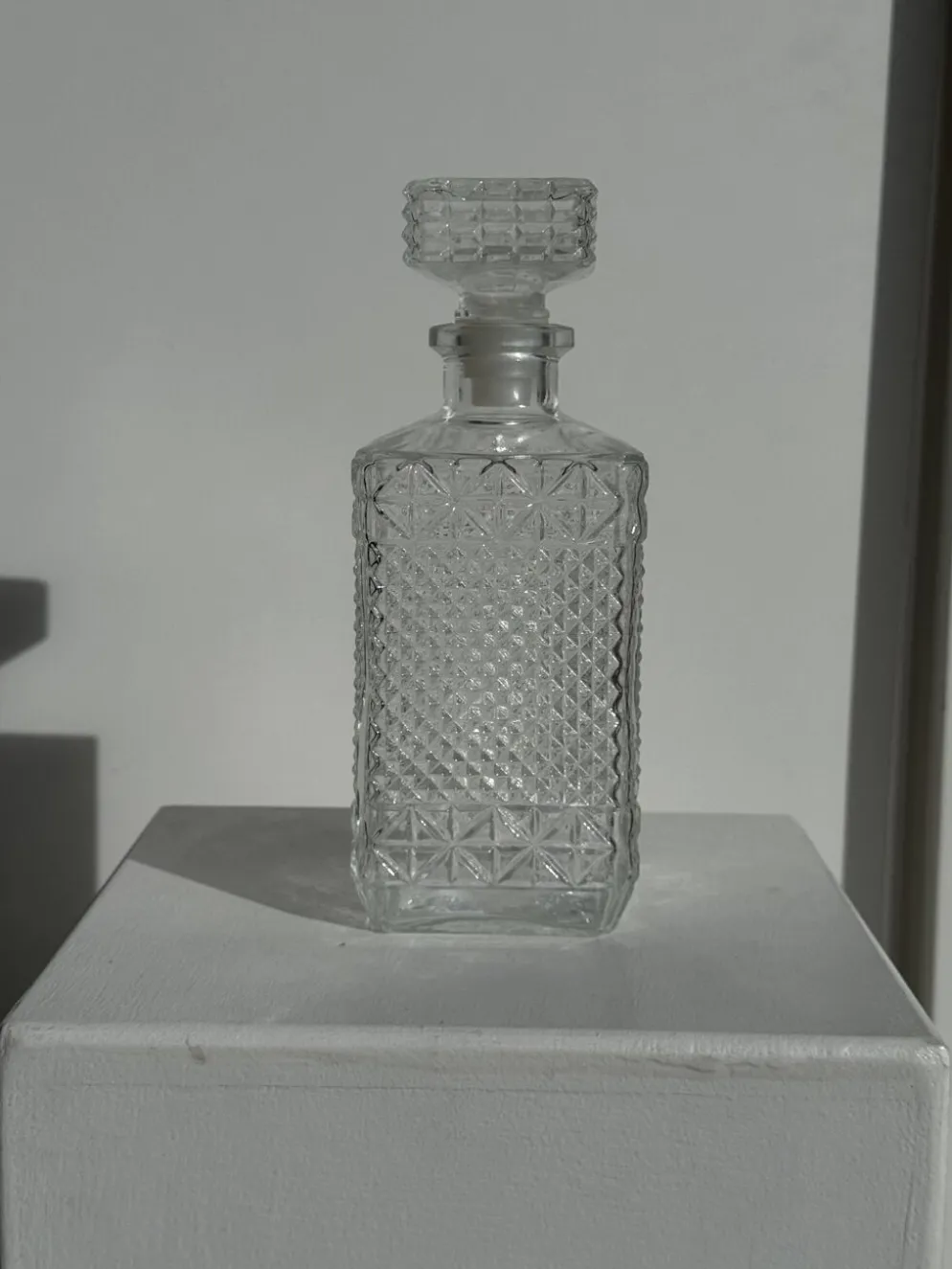 Carafe à whisky vintage en verre à pointes de diamant H23 L9