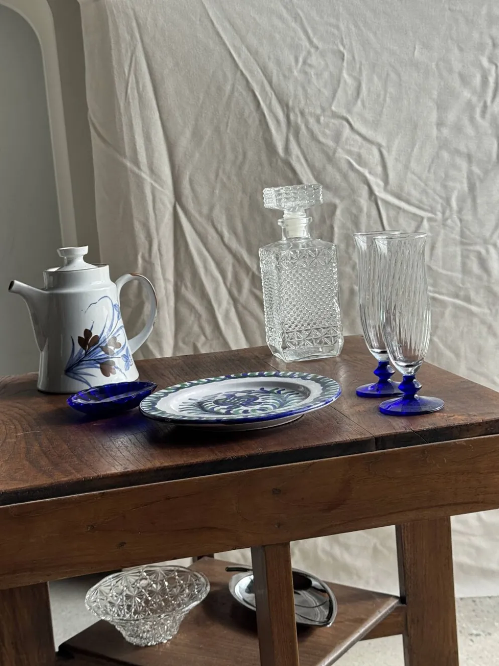 Carafe à whisky vintage en verre à pointes de diamant H23 L9