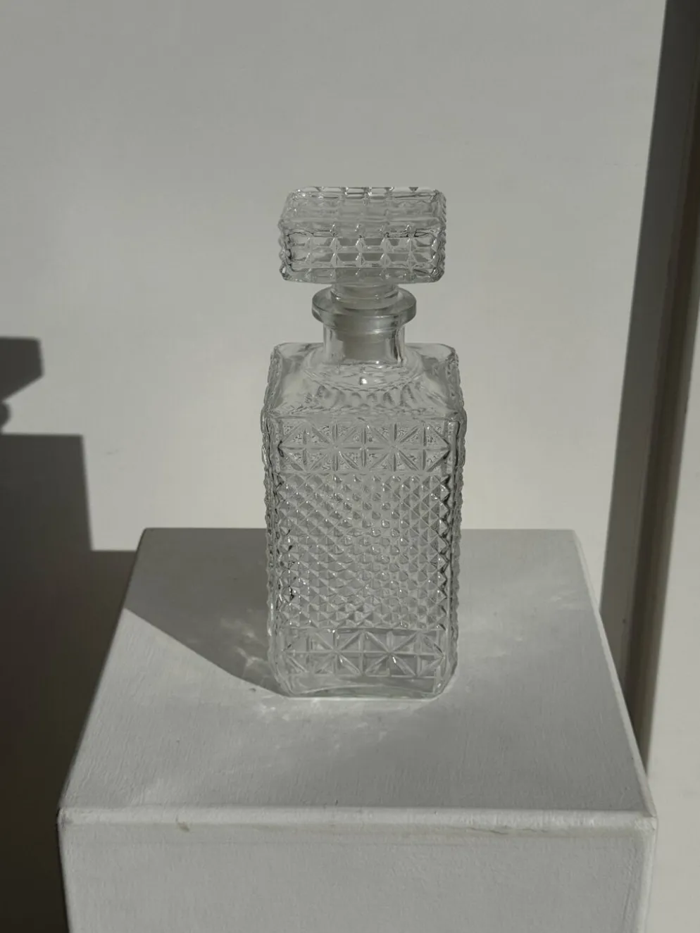 Carafe à whisky vintage en verre à pointes de diamant H23 L9