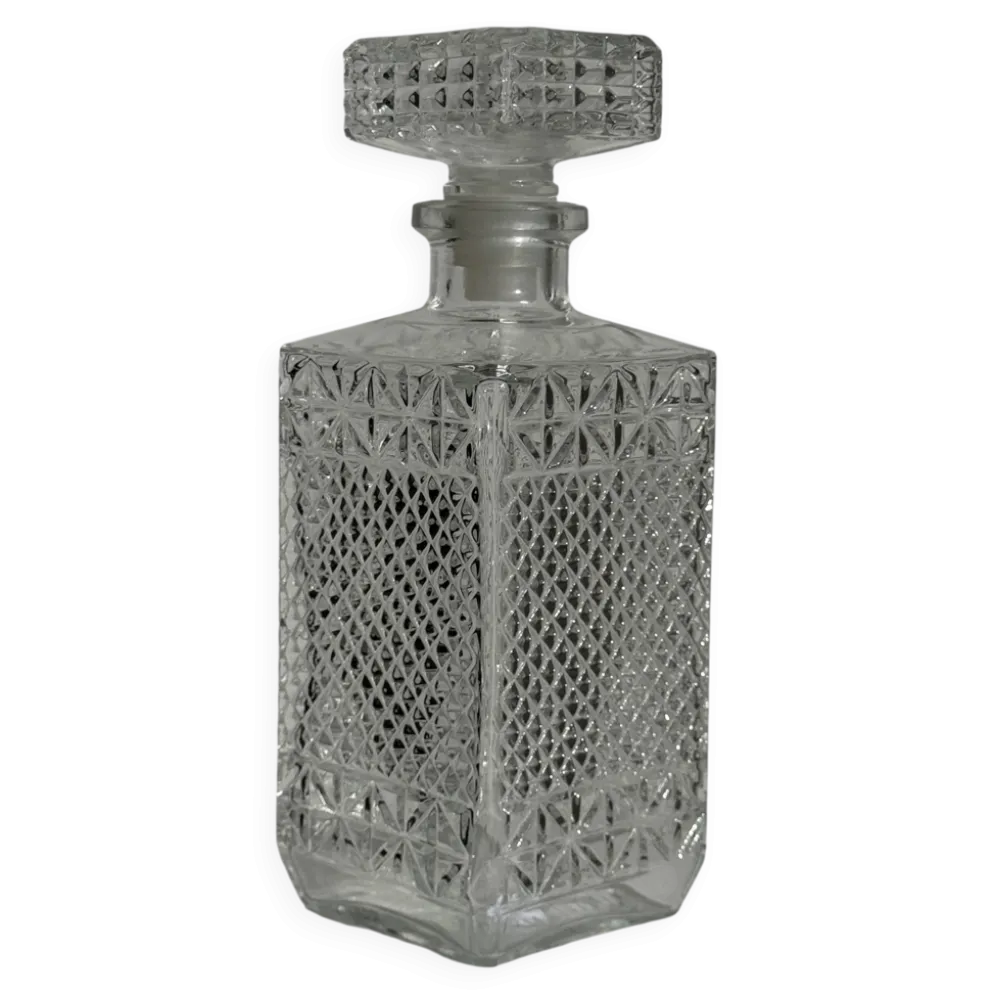 Carafe à whisky vintage en verre à pointes de diamant H23 L9