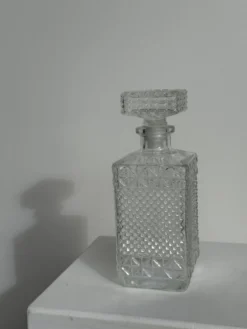 Carafe à whisky vintage en verre à pointes de diamant H23 L9