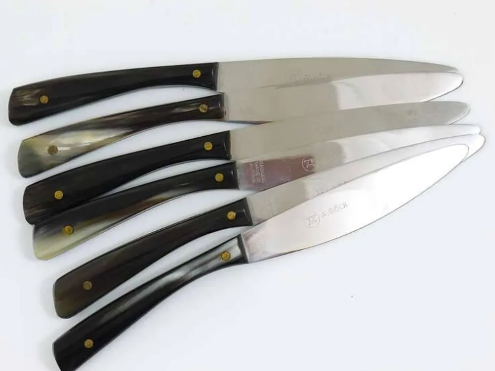 Carl Aubock II Porte-Couteaux en Noyer avec 6 Couteaux Amboss, Autriche, Années 1950