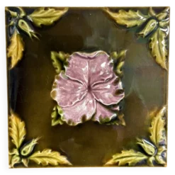 Carreau céramique ancien Art Nouveau 1900