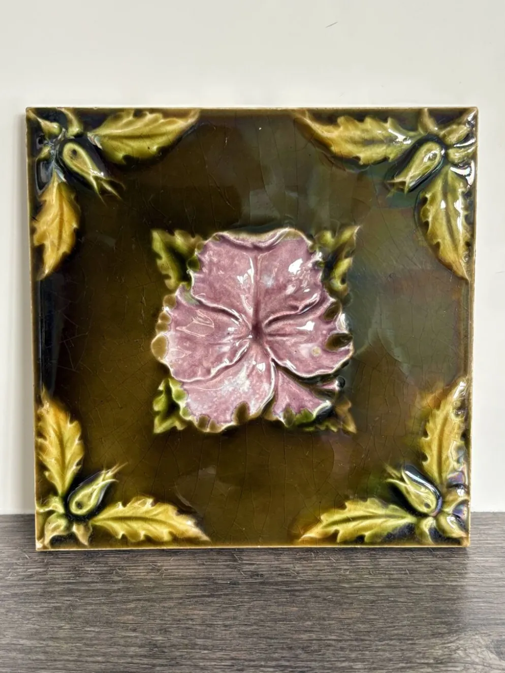 Carreau céramique ancien Art Nouveau 1900