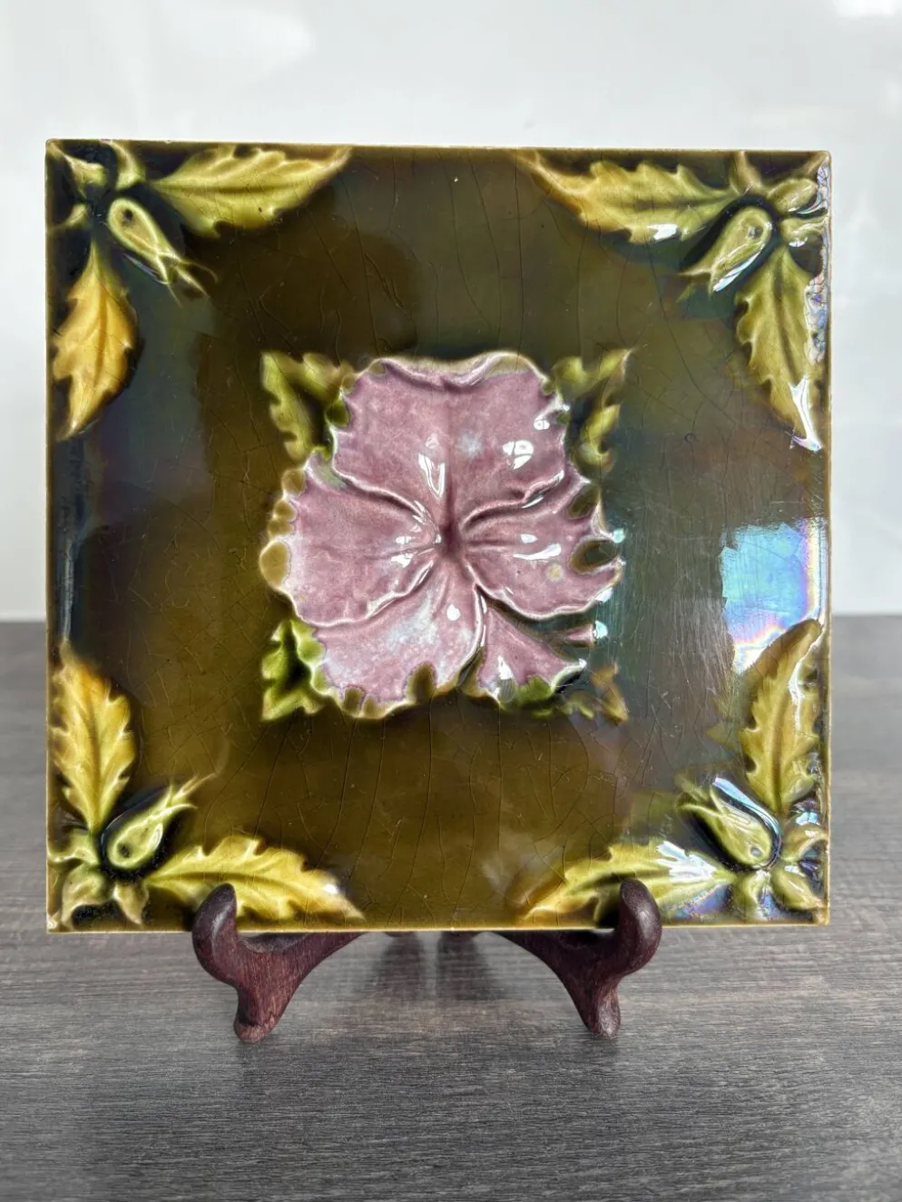 Carreau céramique ancien Art Nouveau 1900