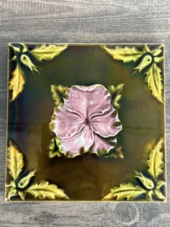 Carreau céramique ancien Art Nouveau 1900