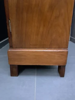 Cartonnier en acajou et cuir