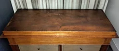 Cartonnier en acajou et cuir