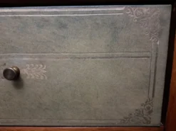 Cartonnier en acajou et cuir