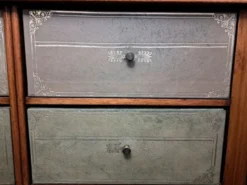 Cartonnier en acajou et cuir