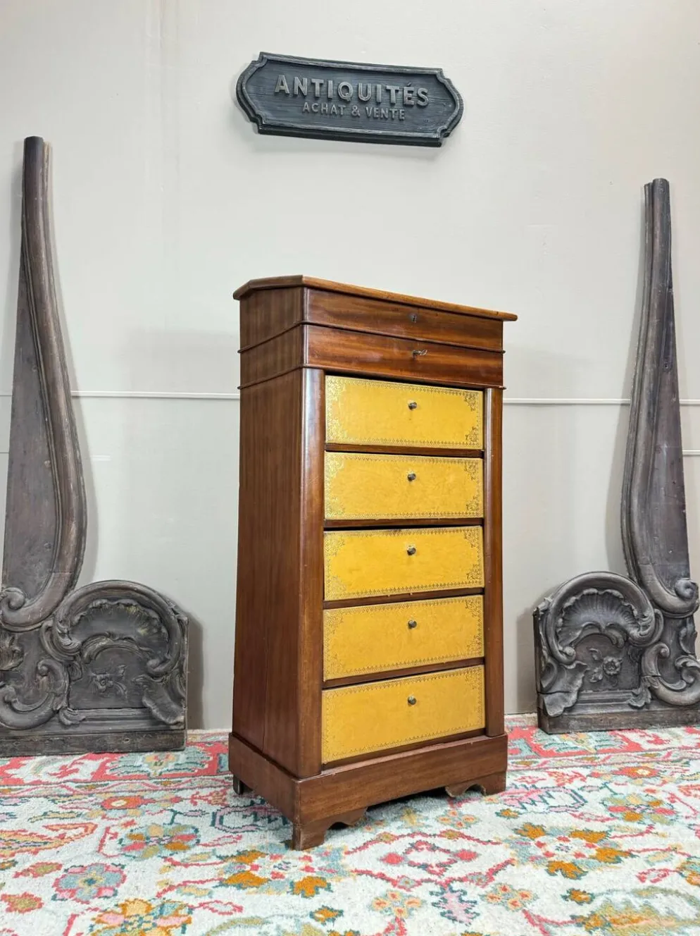 Cartonnier Formant Pupitre En Acajou D’époque Louis Philippe XIX Eme Siècle