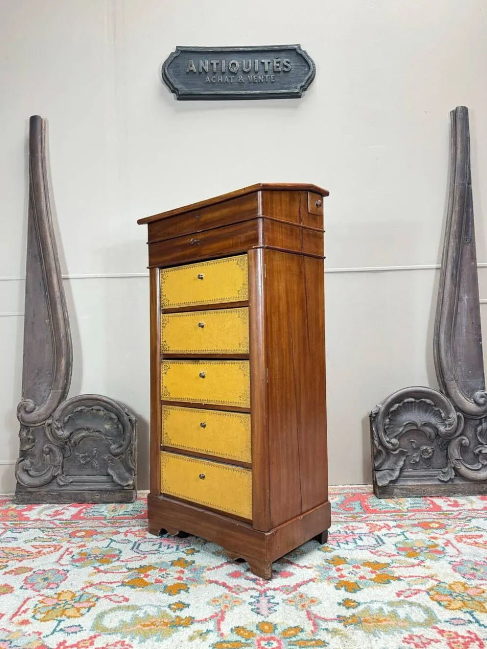 Cartonnier Formant Pupitre En Acajou D’époque Louis Philippe XIX Eme Siècle