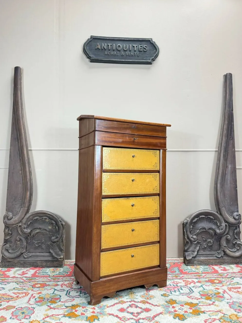 Cartonnier Formant Pupitre En Acajou D’époque Louis Philippe XIX Eme Siècle