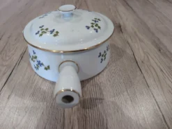 Casserole à Soupe Coverte Porcelaine MP Tours Bleuets Vintage
