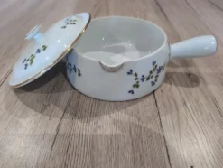 Casserole à Soupe Coverte Porcelaine MP Tours Bleuets Vintage