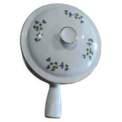Casserole à Soupe Coverte Porcelaine MP Tours Bleuets Vintage