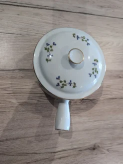 Casserole à Soupe Coverte Porcelaine MP Tours Bleuets Vintage