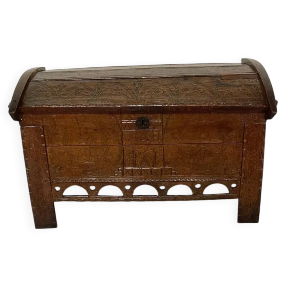 Cassettiera antica in faggio, XIX secolo