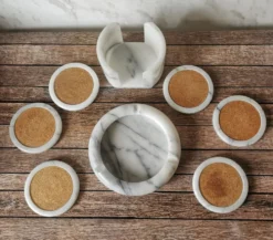 Cendrier et sous verres marbre