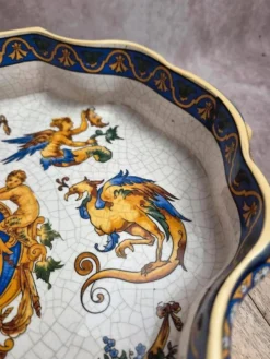Centre de table ancien Keller & Guérin Lunéville attribué – décor Renaissance Xixe