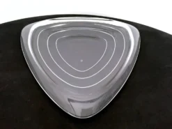 Centre de table en verre triangulaire par Angelo Mangiarotti pour Cristallerie Colle,