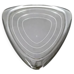 Centre de table en verre triangulaire par Angelo Mangiarotti pour Cristallerie Colle,