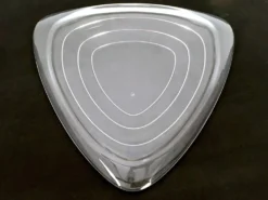 Centre de table en verre triangulaire par Angelo Mangiarotti pour Cristallerie Colle,