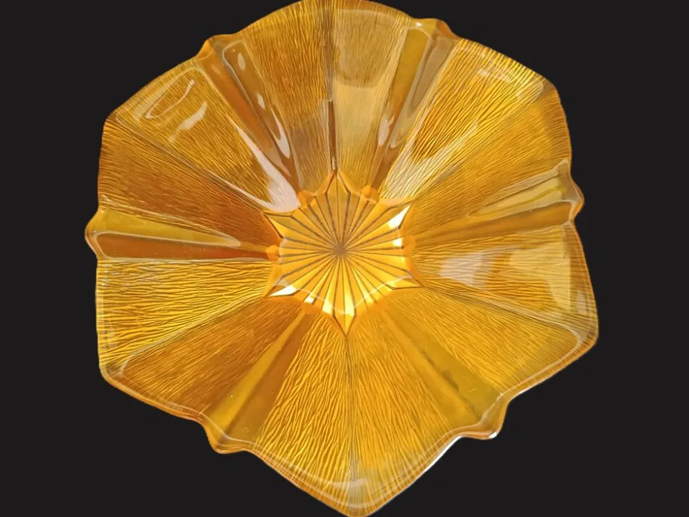 Centre de table en verre Walther Glass en forme d'étoile