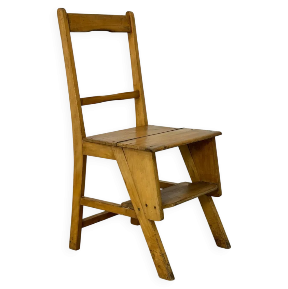 Chaise d'escalier de bibliothèque métamorphique esthétique vintage, années 1930