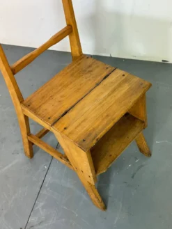 Chaise d'escalier de bibliothèque métamorphique esthétique vintage, années 1930