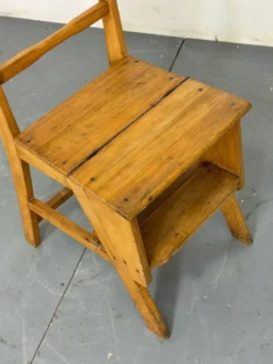 Chaise d'escalier de bibliothèque métamorphique esthétique vintage, années 1930