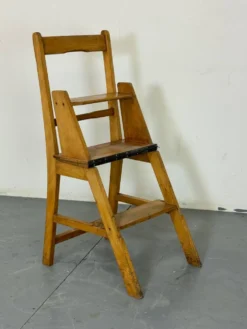 Chaise d'escalier de bibliothèque métamorphique esthétique vintage, années 1930