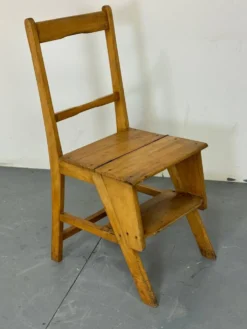 Chaise d'escalier de bibliothèque métamorphique esthétique vintage, années 1930