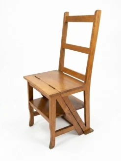 Chaise escabeau en chêne massif