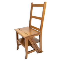 Chaise escabeau en chêne massif